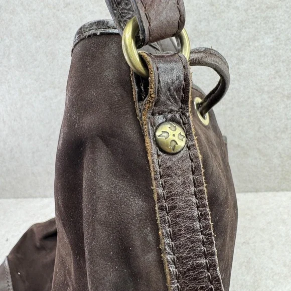Patricia Nash Bag Womens Medium Dark Brown Suede Bucket Drawstring Fringe - Picture 11 of 16